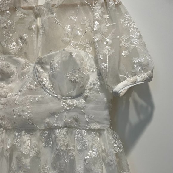 Ivory Blossom Sequin Tiered Maxi Dress  (Self-Portrait) - Picture 12 of 16